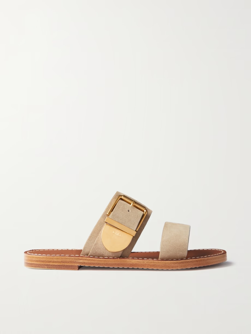 Rebecca suede slides Rebecca suede slides