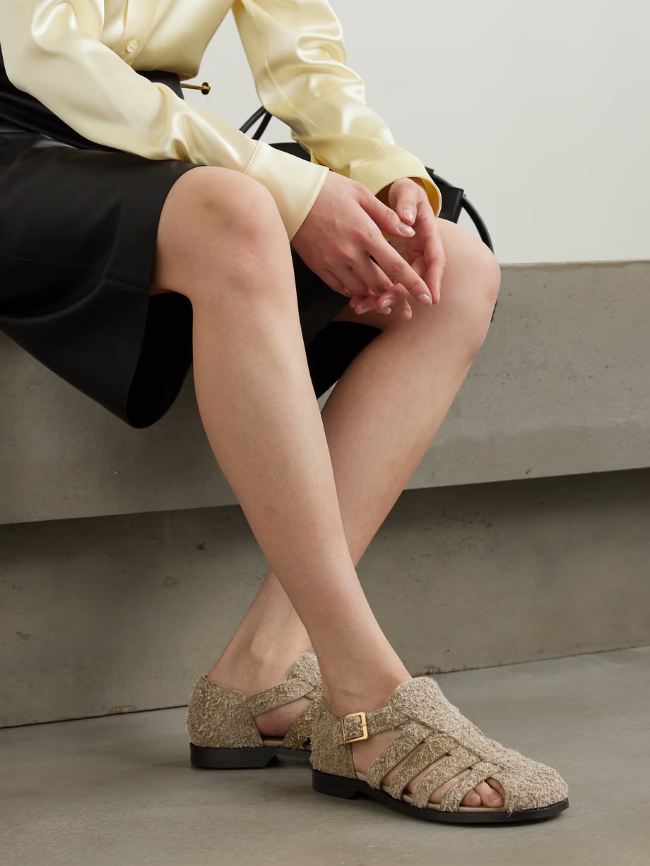 Campo cutout brushed-suede sandals Campo cutout brushed-suede sandals