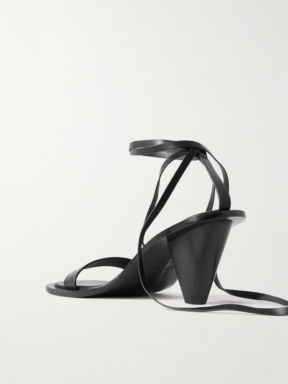 Tie-detailed leather sandals Tie-detailed leather sandals
