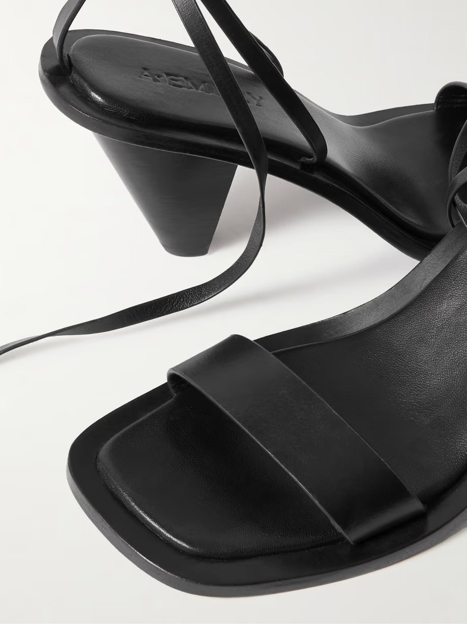 Tie-detailed leather sandals Tie-detailed leather sandals