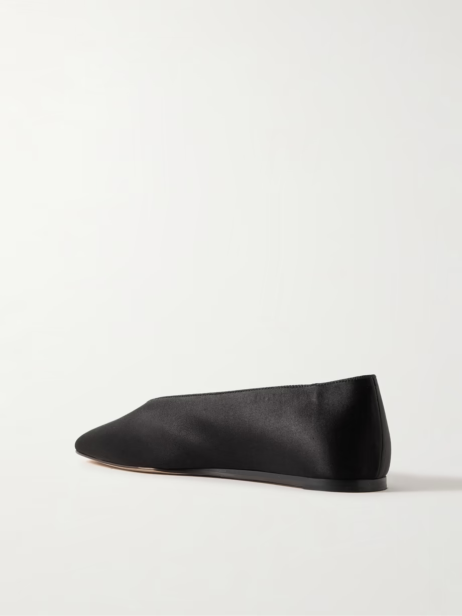 Regency grosgrain-trimmed satin ballet flats Regency grosgrain-trimmed satin ballet flats