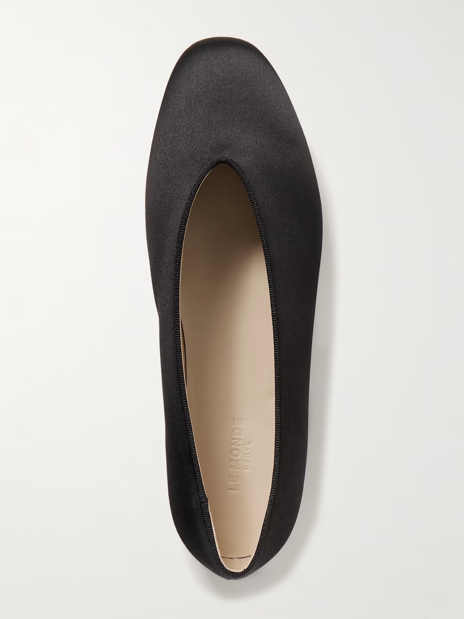 Regency grosgrain-trimmed satin ballet flats Regency grosgrain-trimmed satin ballet flats
