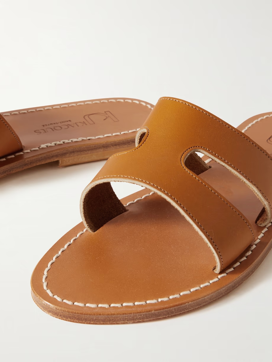 Menandre cutout leather slides Menandre cutout leather slides