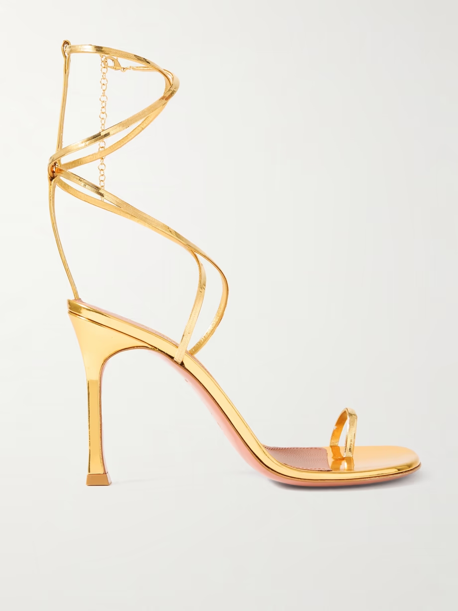 Henson embellished metallic leather sandals Henson embellished metallic leather sandals
