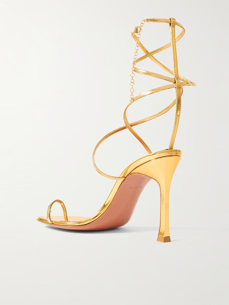 Henson embellished metallic leather sandals Henson embellished metallic leather sandals