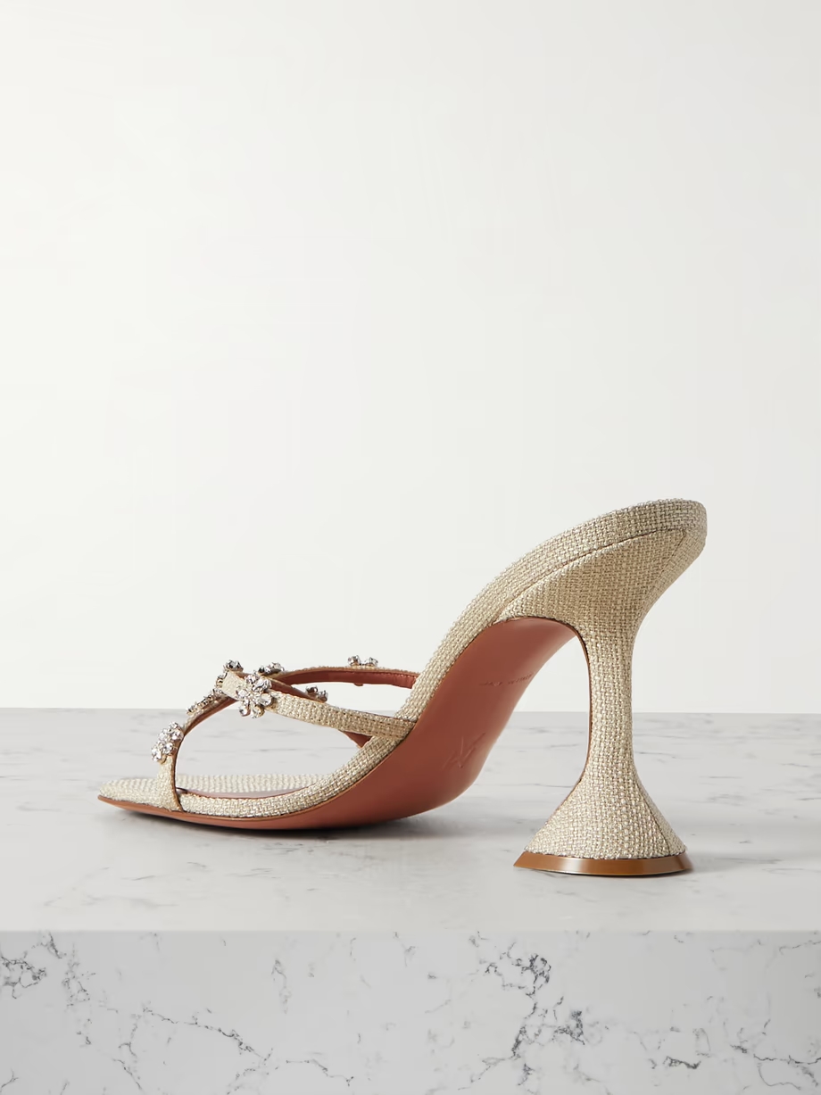 Lily crystal-embellished canvas mules Lily crystal-embellished canvas mules