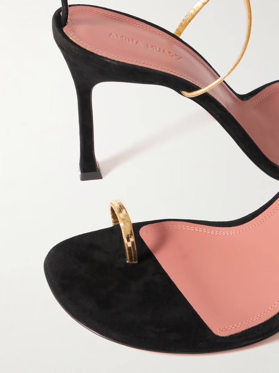 Henson embellished suede and metallic leather sandals Henson embellished suede and metallic leather sandals