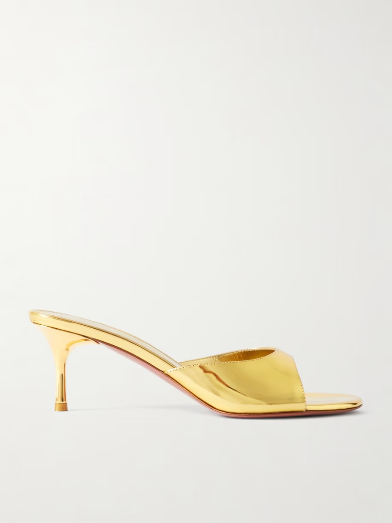 Jeanne mirrored-leather mules Jeanne mirrored-leather mules