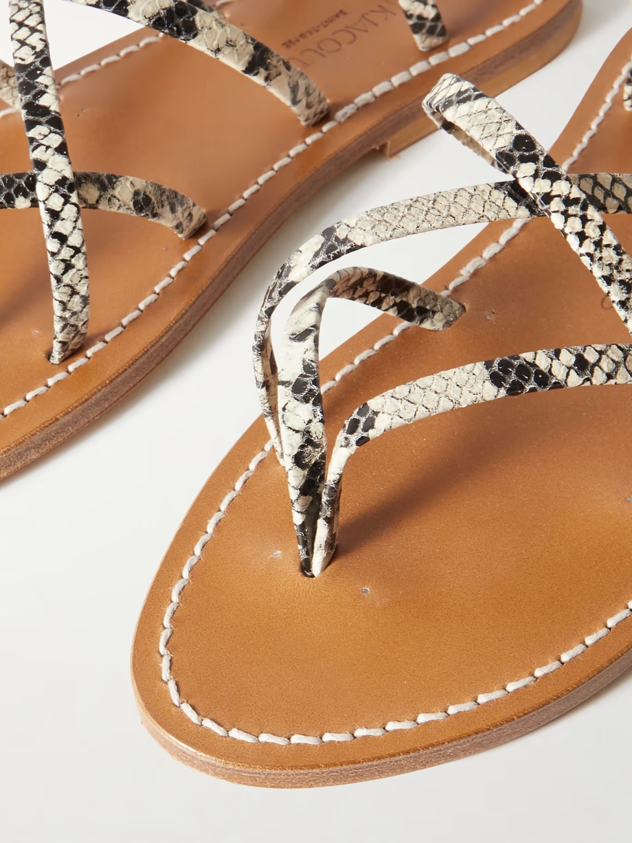 Zenobie snake-effect leather sandals Zenobie snake-effect leather sandals