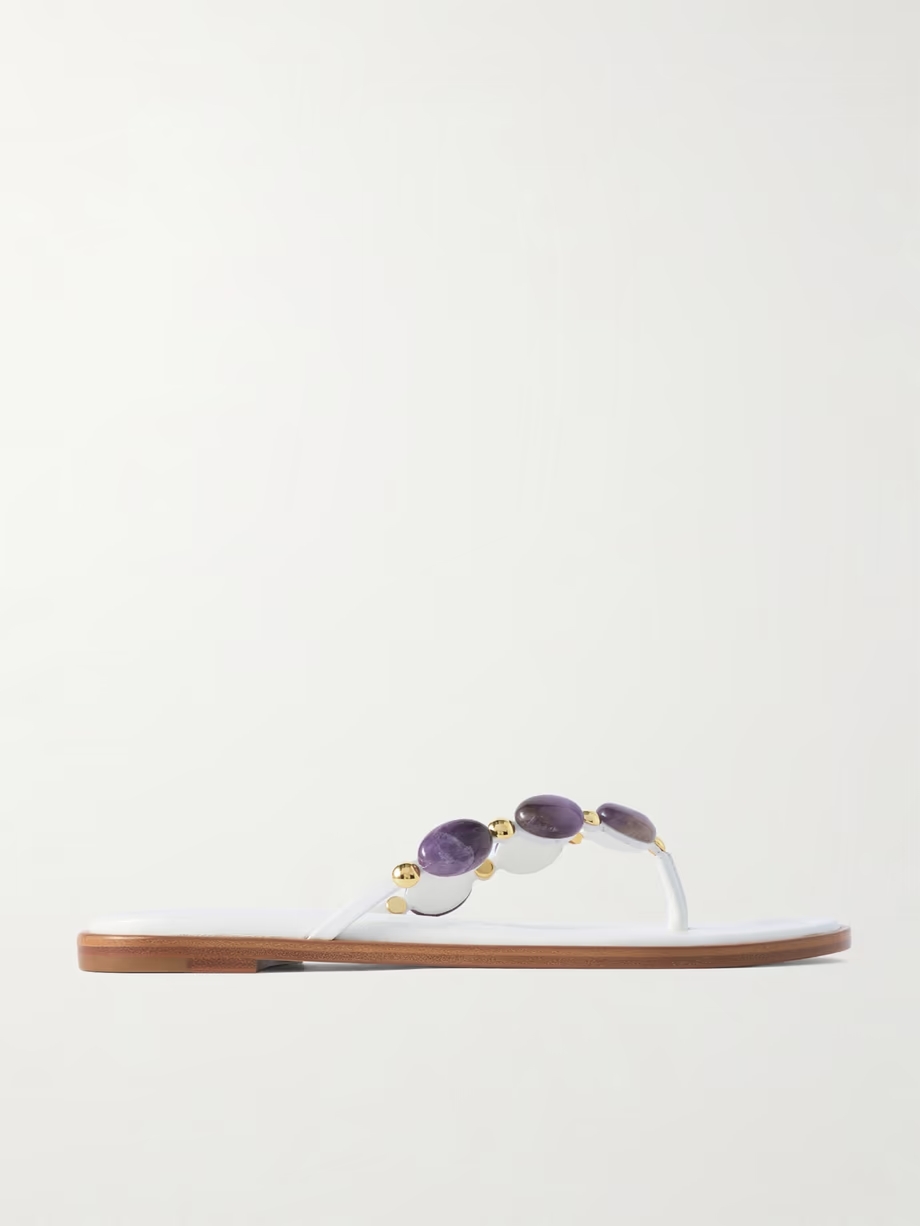 Shanti embellished leather flip flops Shanti embellished leather flip flops