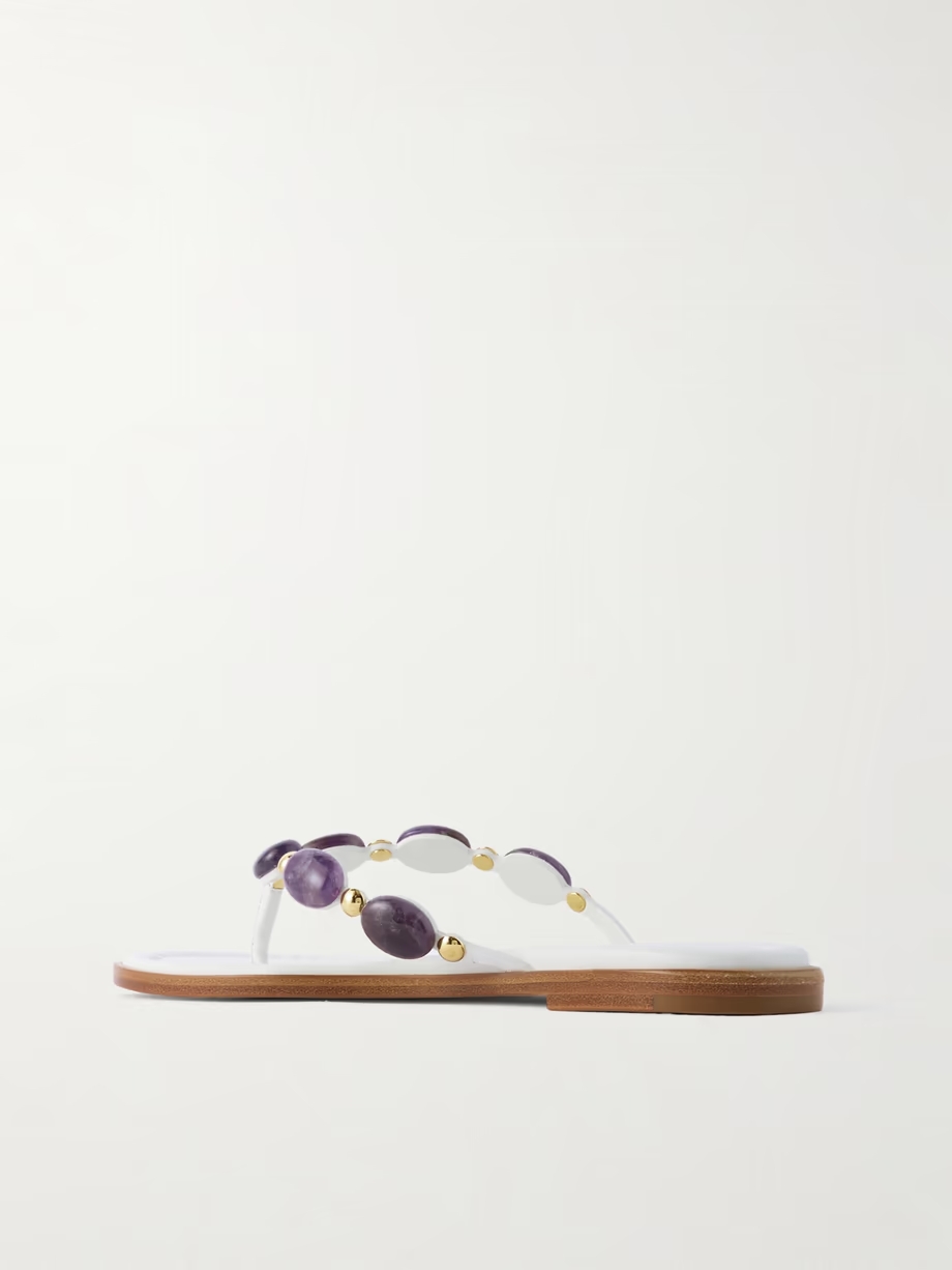Shanti embellished leather flip flops Shanti embellished leather flip flops