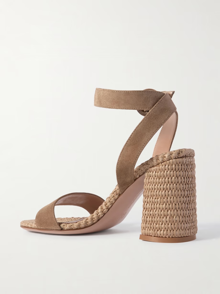 Oleg 85 suede and raffia sandals Oleg 85 suede and raffia sandals