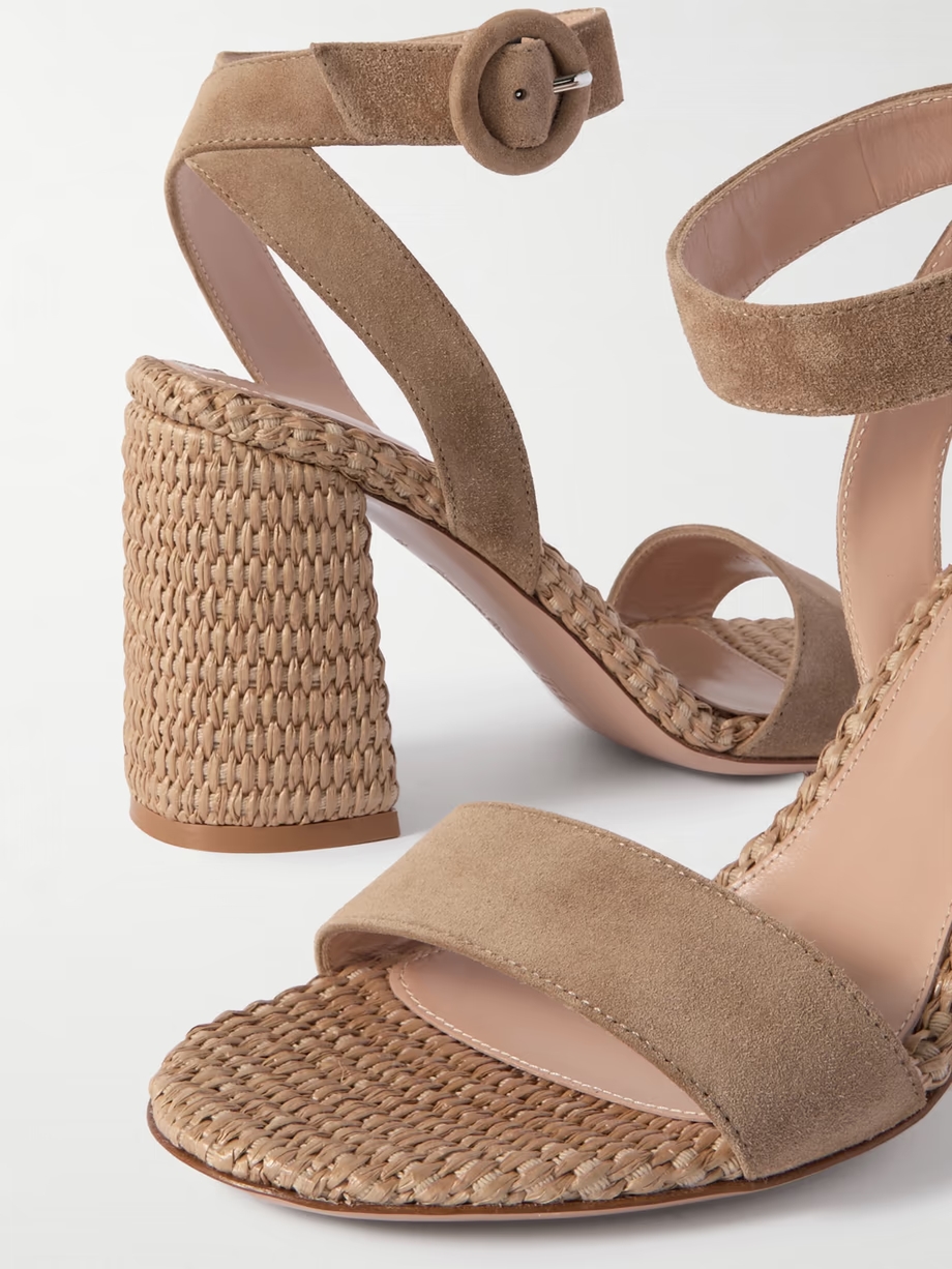 Oleg 85 suede and raffia sandals Oleg 85 suede and raffia sandals