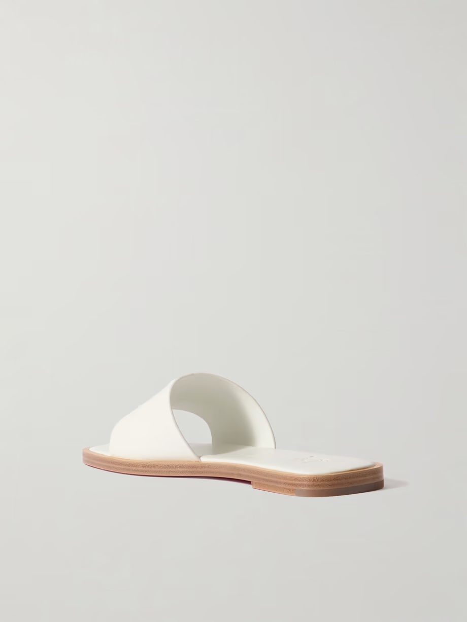 CL logo-embossed leather slides CL logo-embossed leather slides