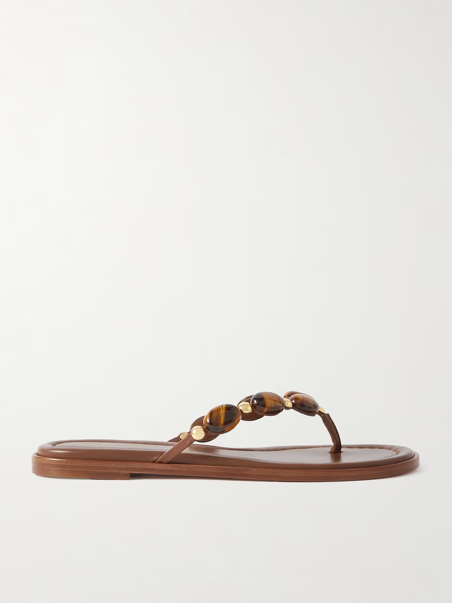 Shanti embellished leather thong sandals Shanti embellished leather thong sandals