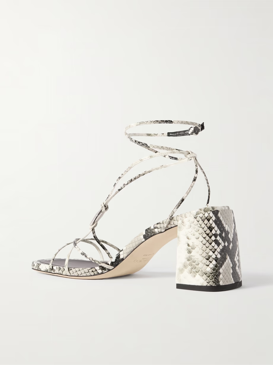 Onyxia 70 embellished snake-effect leather sandals Onyxia 70 embellished snake-effect leather sandals