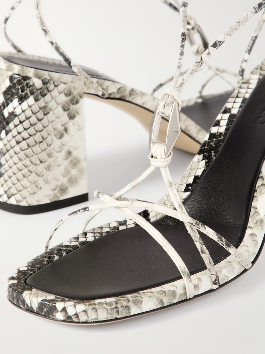 Onyxia 70 embellished snake-effect leather sandals Onyxia 70 embellished snake-effect leather sandals