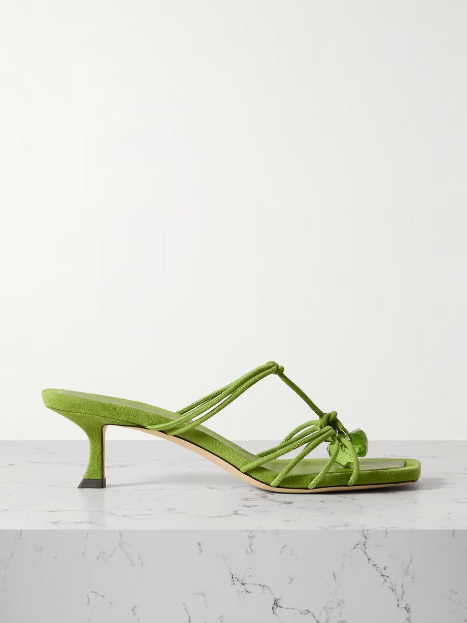 Jemma 50 crystal-embellished suede mules Jemma 50 crystal-embellished suede mules