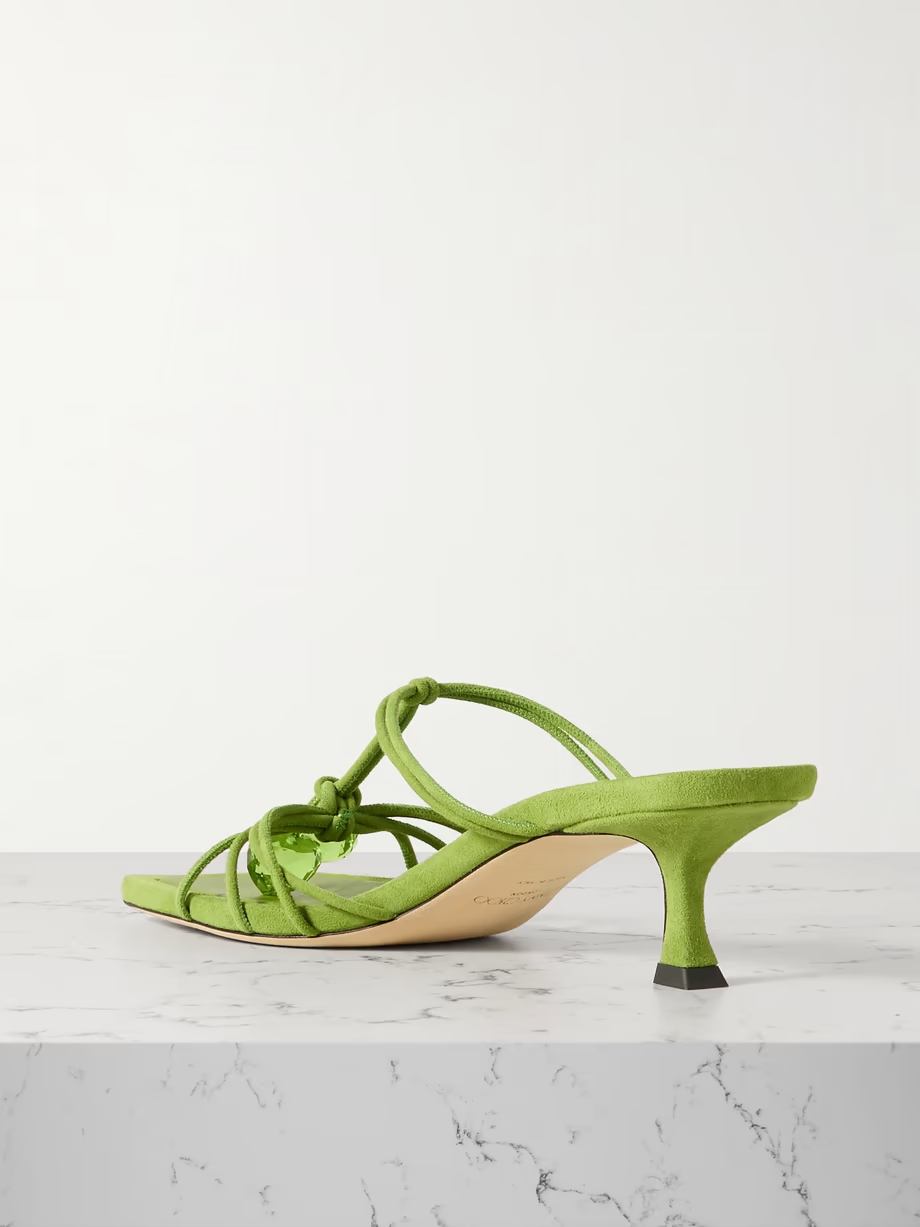 Jemma 50 crystal-embellished suede mules Jemma 50 crystal-embellished suede mules