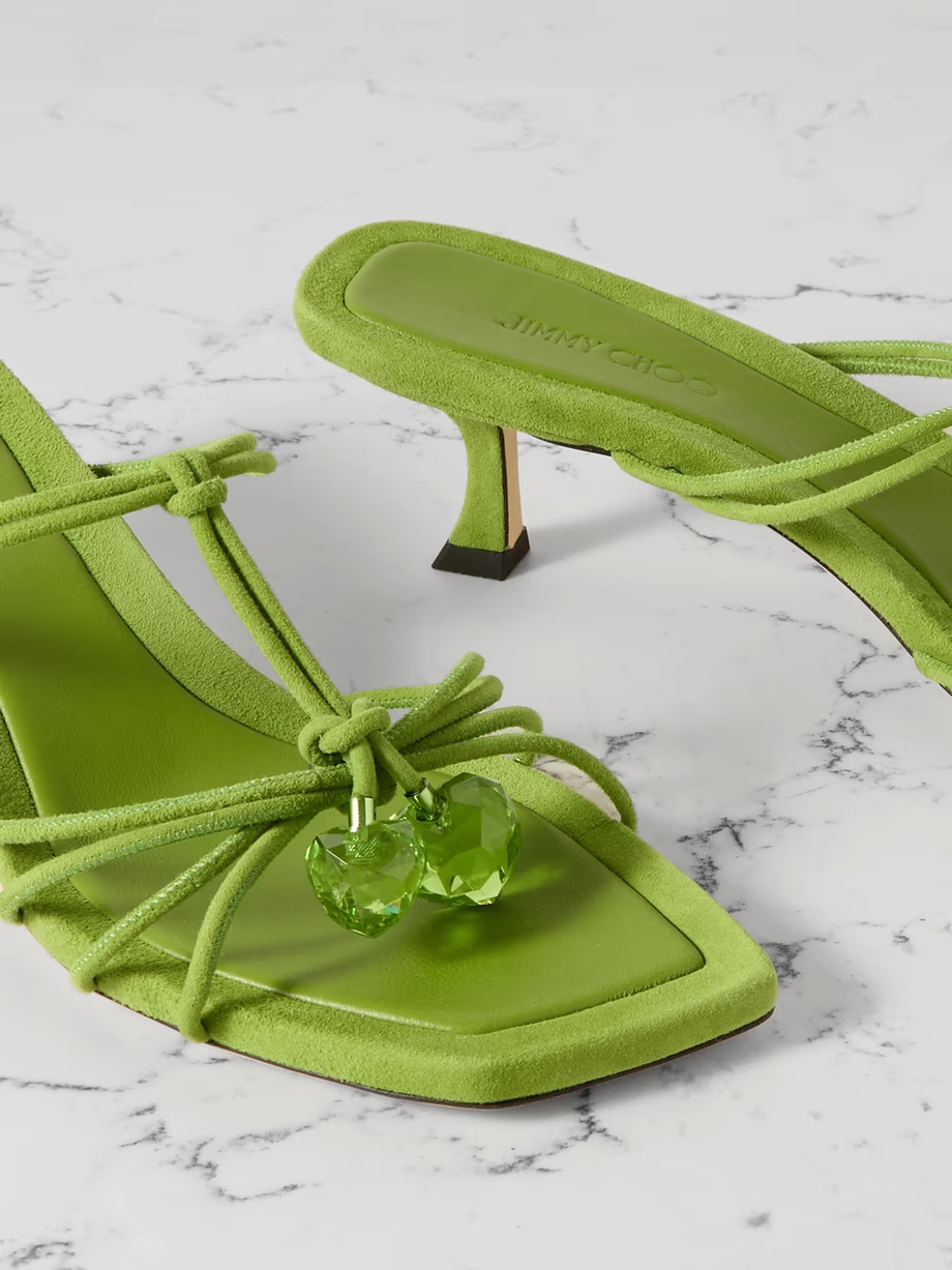 Jemma 50 crystal-embellished suede mules Jemma 50 crystal-embellished suede mules