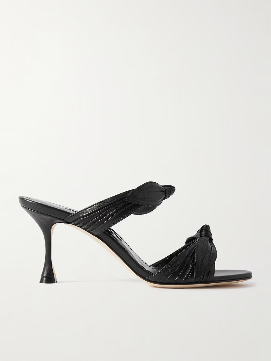 Lollo 70 bow-embellished leather mules Lollo 70 bow-embellished leather mules