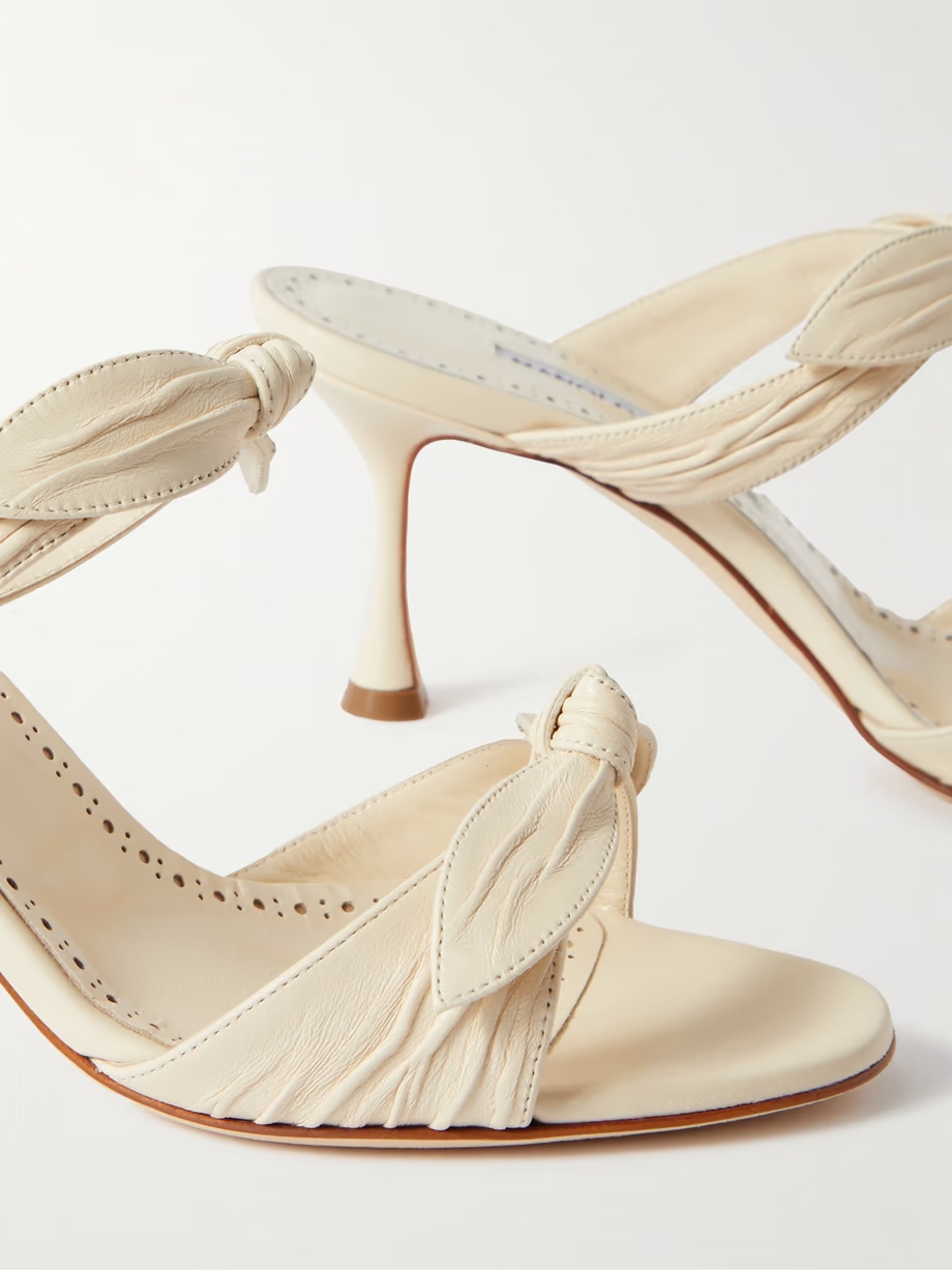 Lollo 70 bow-embellished leather mules Lollo 70 bow-embellished leather mules