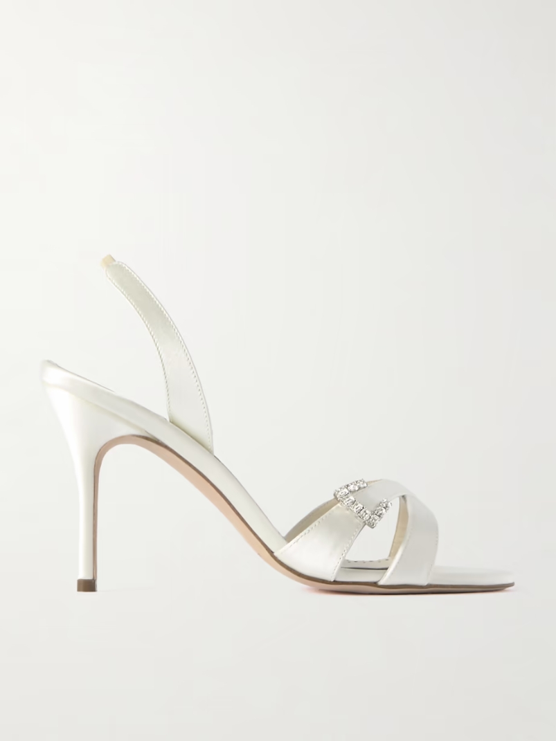 Ramisli 90 crystal-embellished satin slingback sandals Ramisli 90 crystal-embellished satin slingback sandals