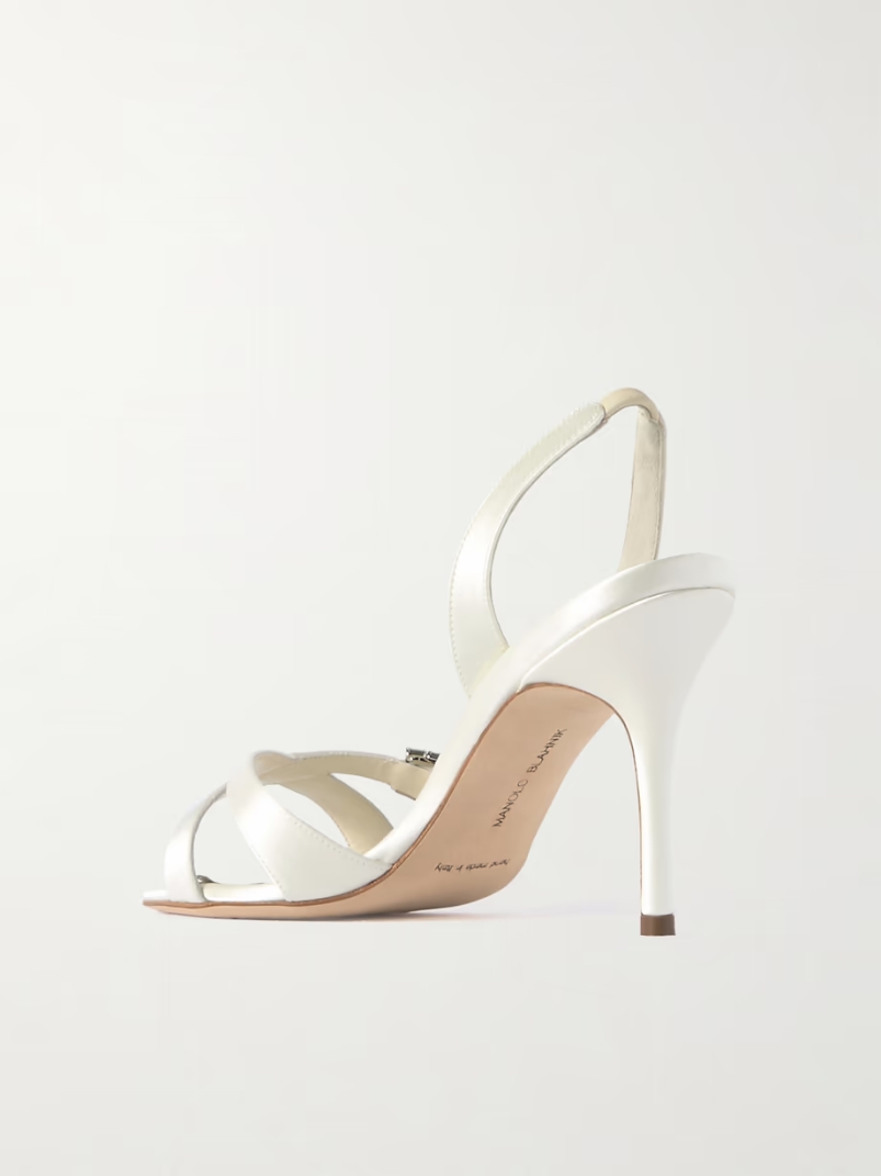Ramisli 90 crystal-embellished satin slingback sandals Ramisli 90 crystal-embellished satin slingback sandals
