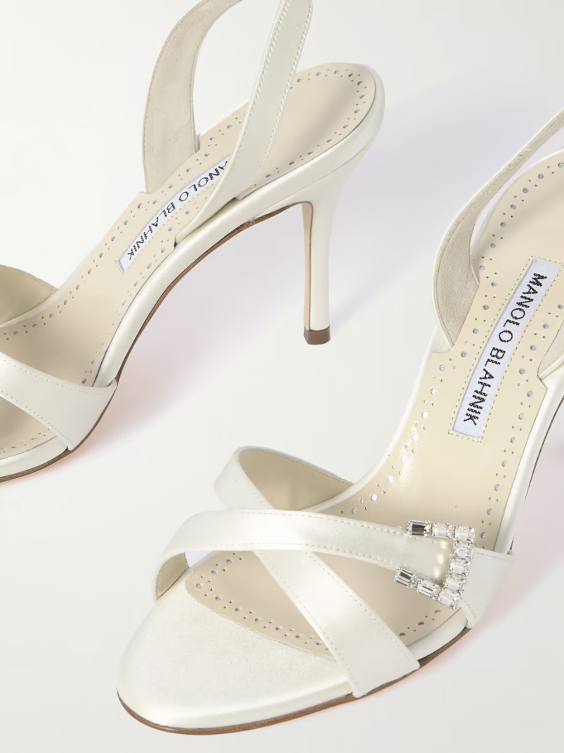 Ramisli 90 crystal-embellished satin slingback sandals Ramisli 90 crystal-embellished satin slingback sandals