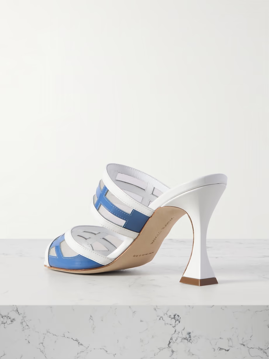 Avespamu 90 mesh-trimmed leather pumps Avespamu 90 mesh-trimmed leather pumps