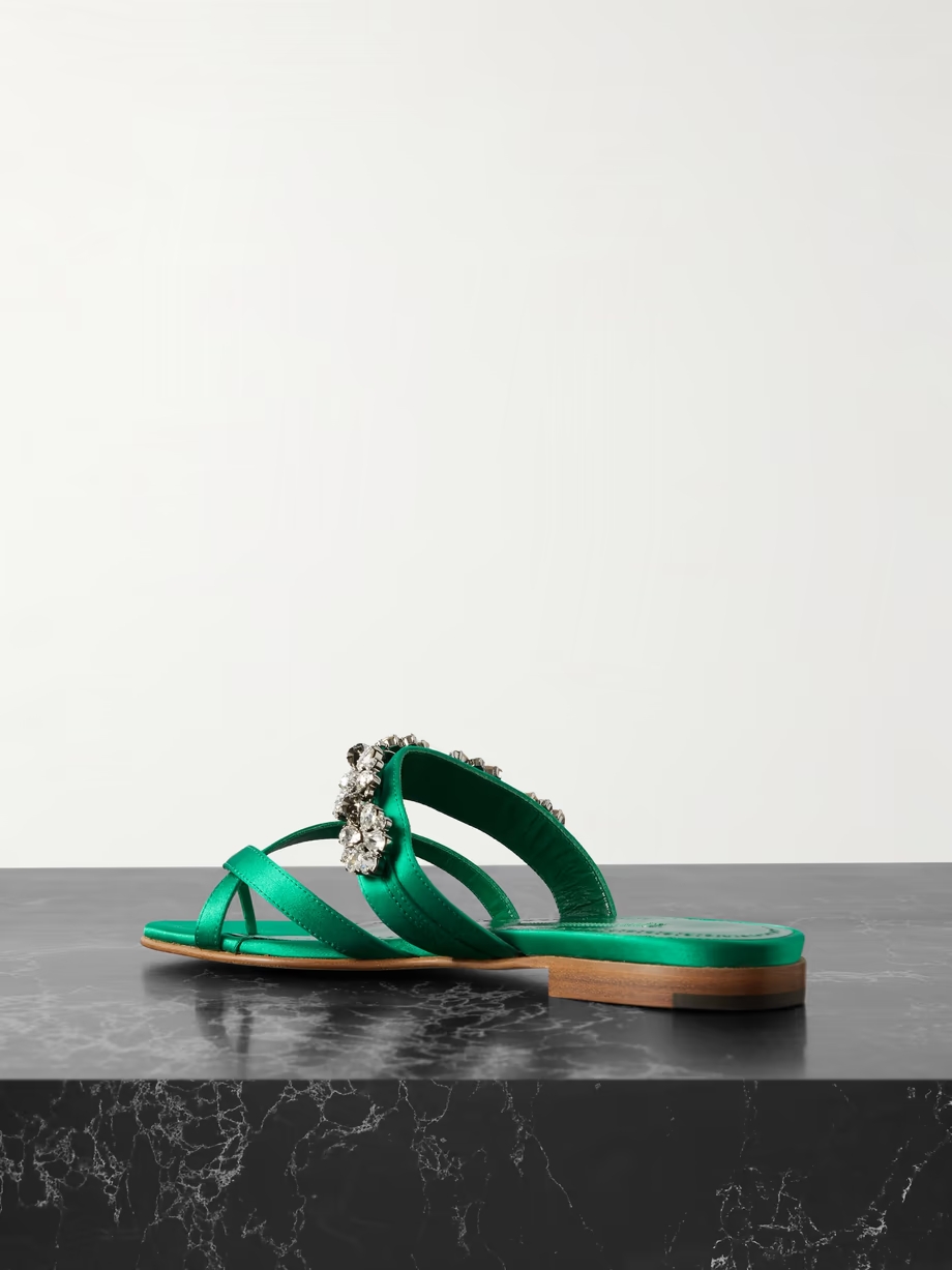 Perlusa crystal-embellished satin sandals Perlusa crystal-embellished satin sandals