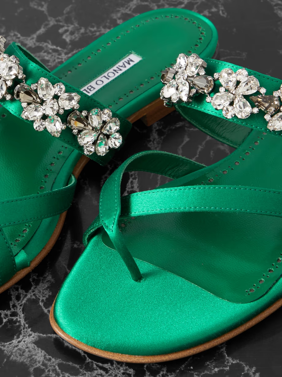Perlusa crystal-embellished satin sandals Perlusa crystal-embellished satin sandals