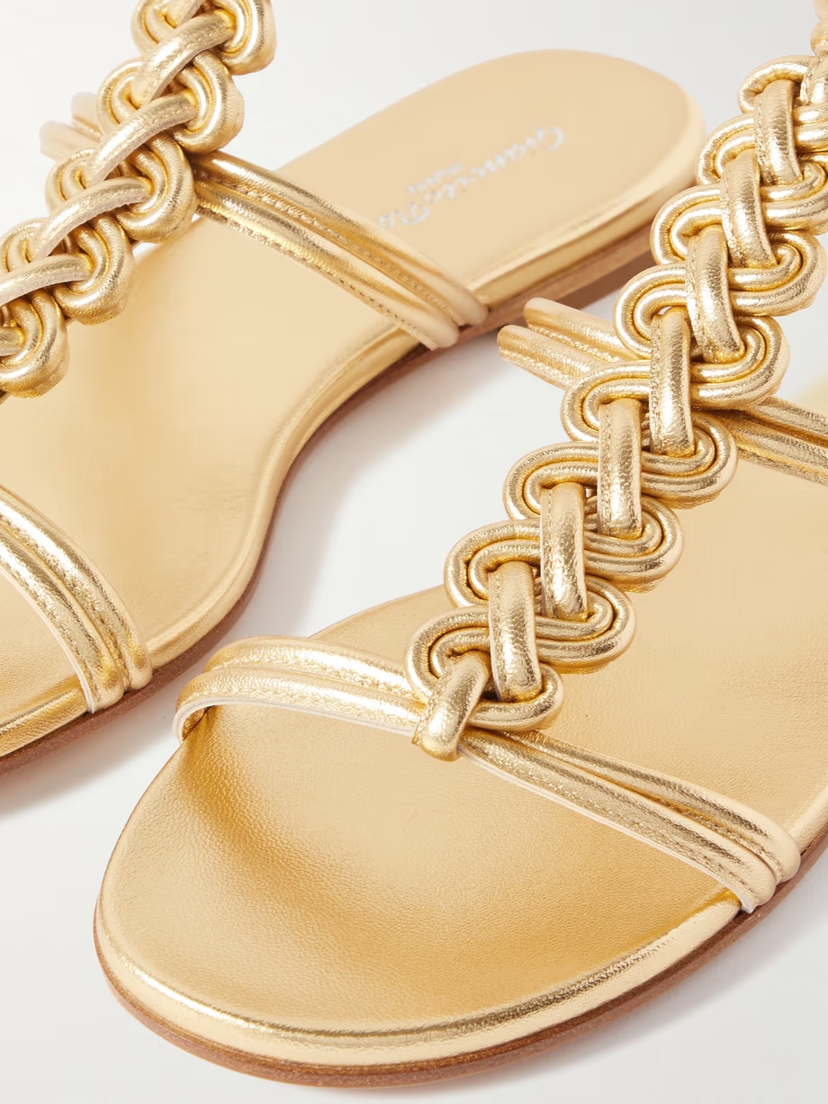 Capua metallic braided leather sandals Capua metallic braided leather sandals