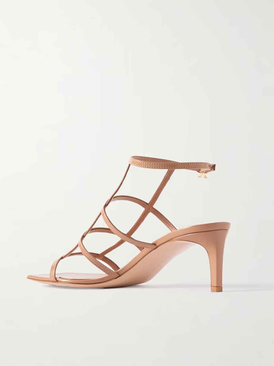 55 glossed-leather sandals 55 glossed-leather sandals