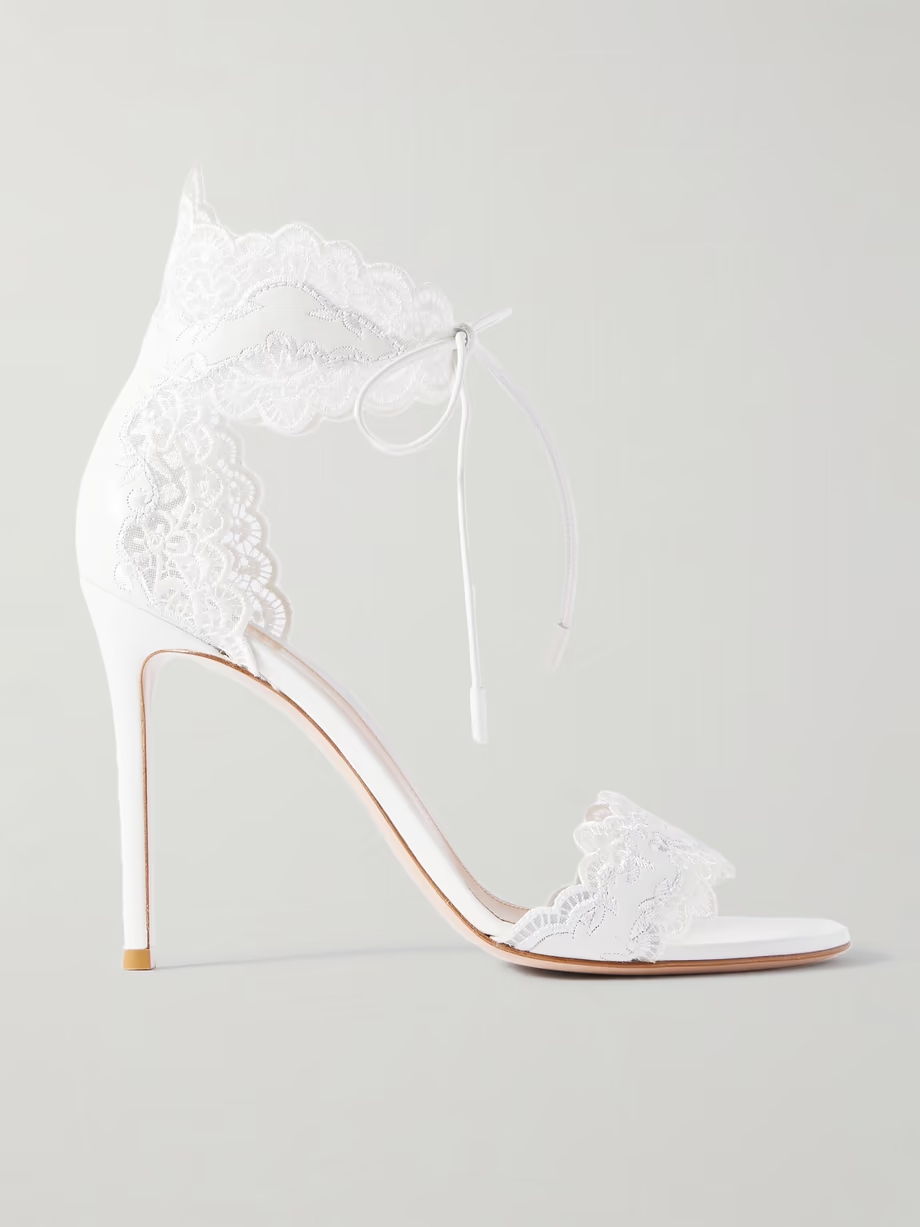 Evie 105 lace-trimmed leather sandals Evie 105 lace-trimmed leather sandals