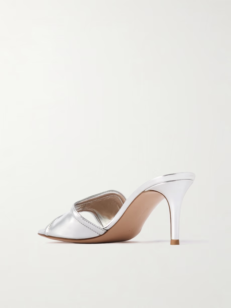Lucrezia 70 mirrored-leather mules Lucrezia 70 mirrored-leather mules