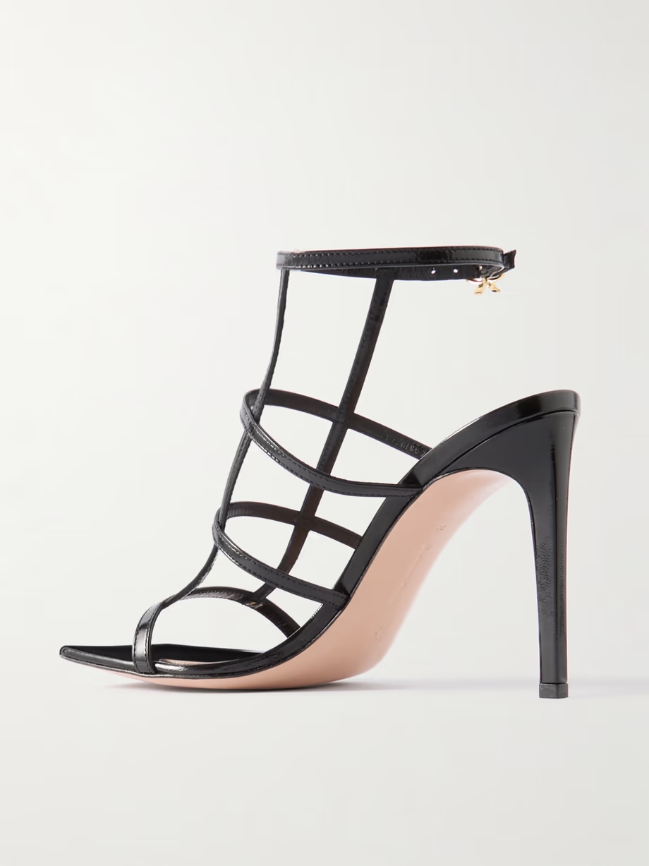 95 glossed-leather sandals 95 glossed-leather sandals