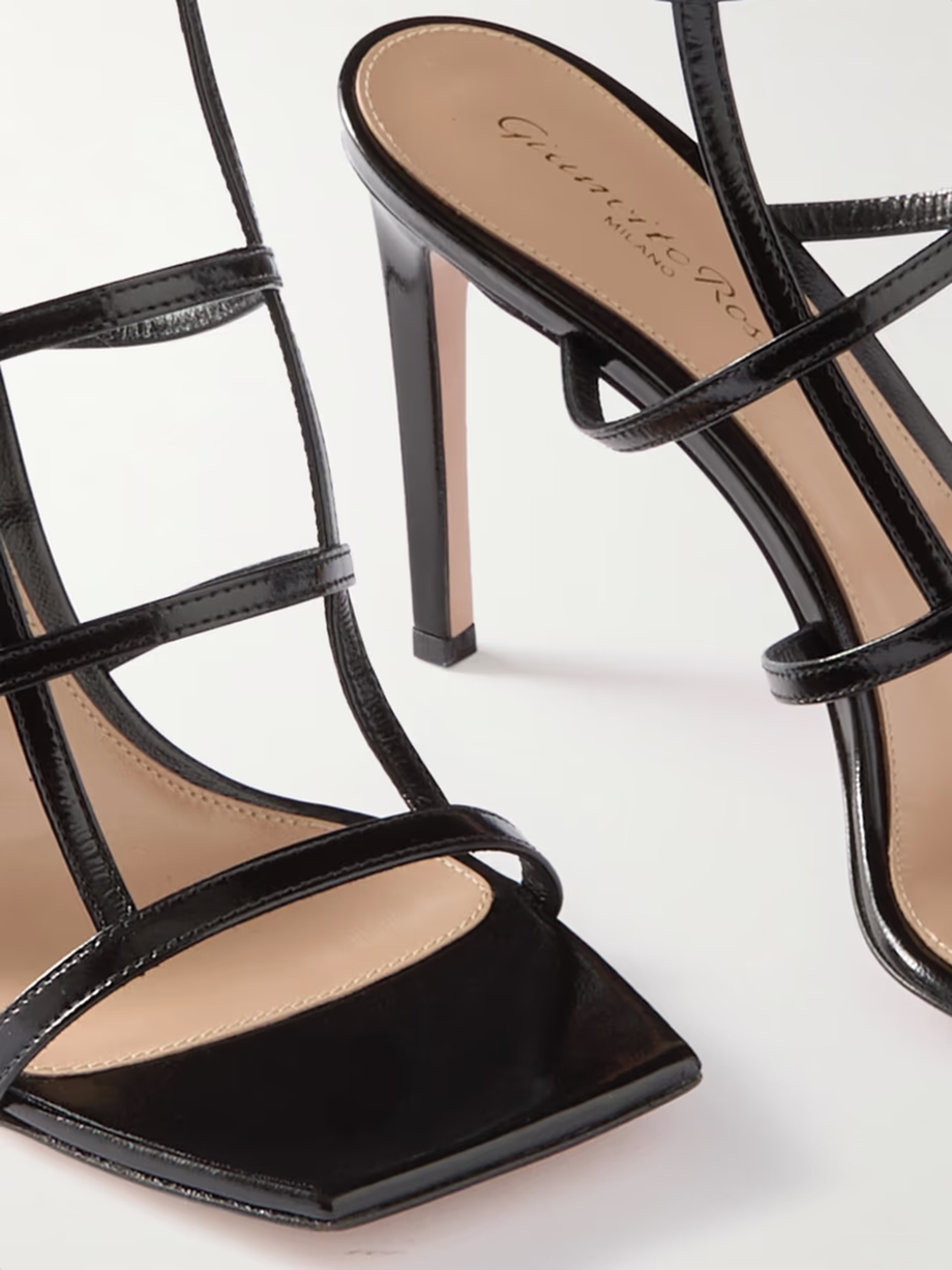 95 glossed-leather sandals 95 glossed-leather sandals