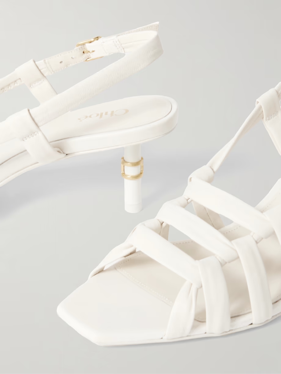 Marcie cutout leather slingback sandals Marcie cutout leather slingback sandals