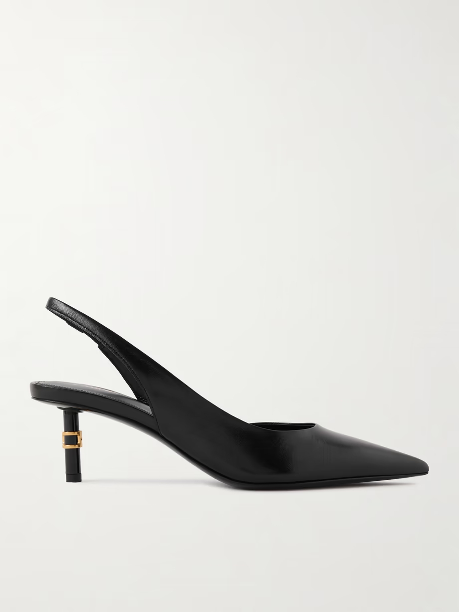 Marcie embellished leather slingback pumps Marcie embellished leather slingback pumps