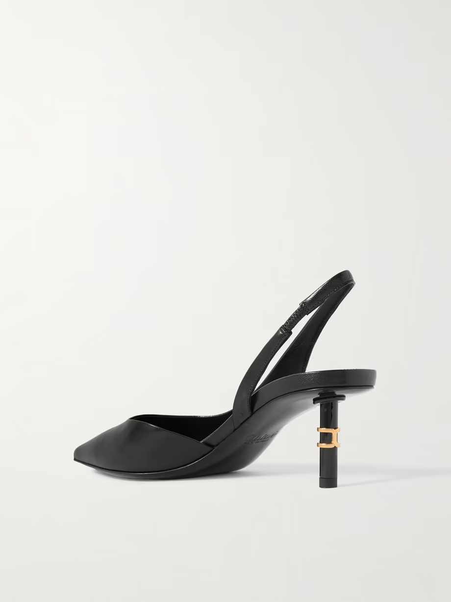 Marcie embellished leather slingback pumps Marcie embellished leather slingback pumps