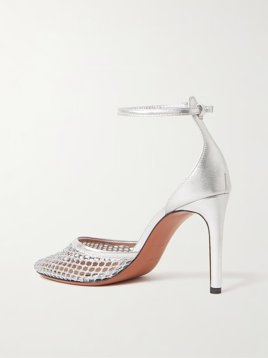 90 fishnet and metallic leather pumps 90 fishnet and metallic leather pumps
