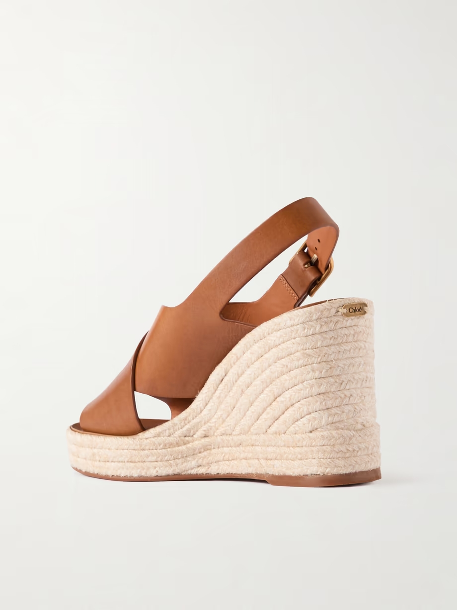 Pary leather espadrille wedge slingback sandals Pary leather espadrille wedge slingback sandals