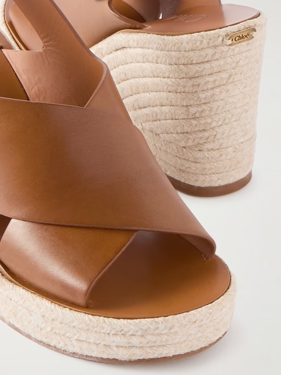 Pary leather espadrille wedge slingback sandals Pary leather espadrille wedge slingback sandals