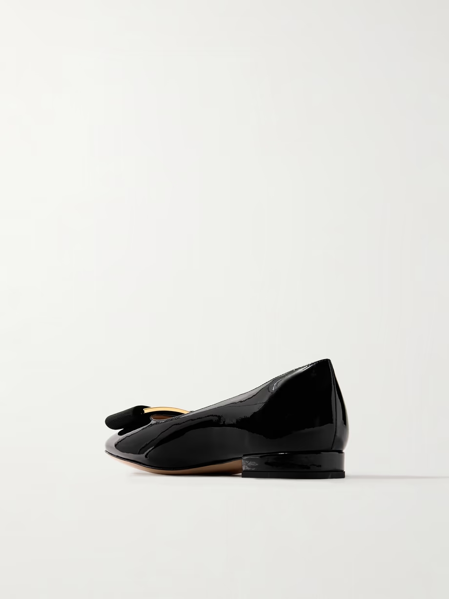 Audrey bow-embellished patent-leather ballet flats Audrey bow-embellished patent-leather ballet flats