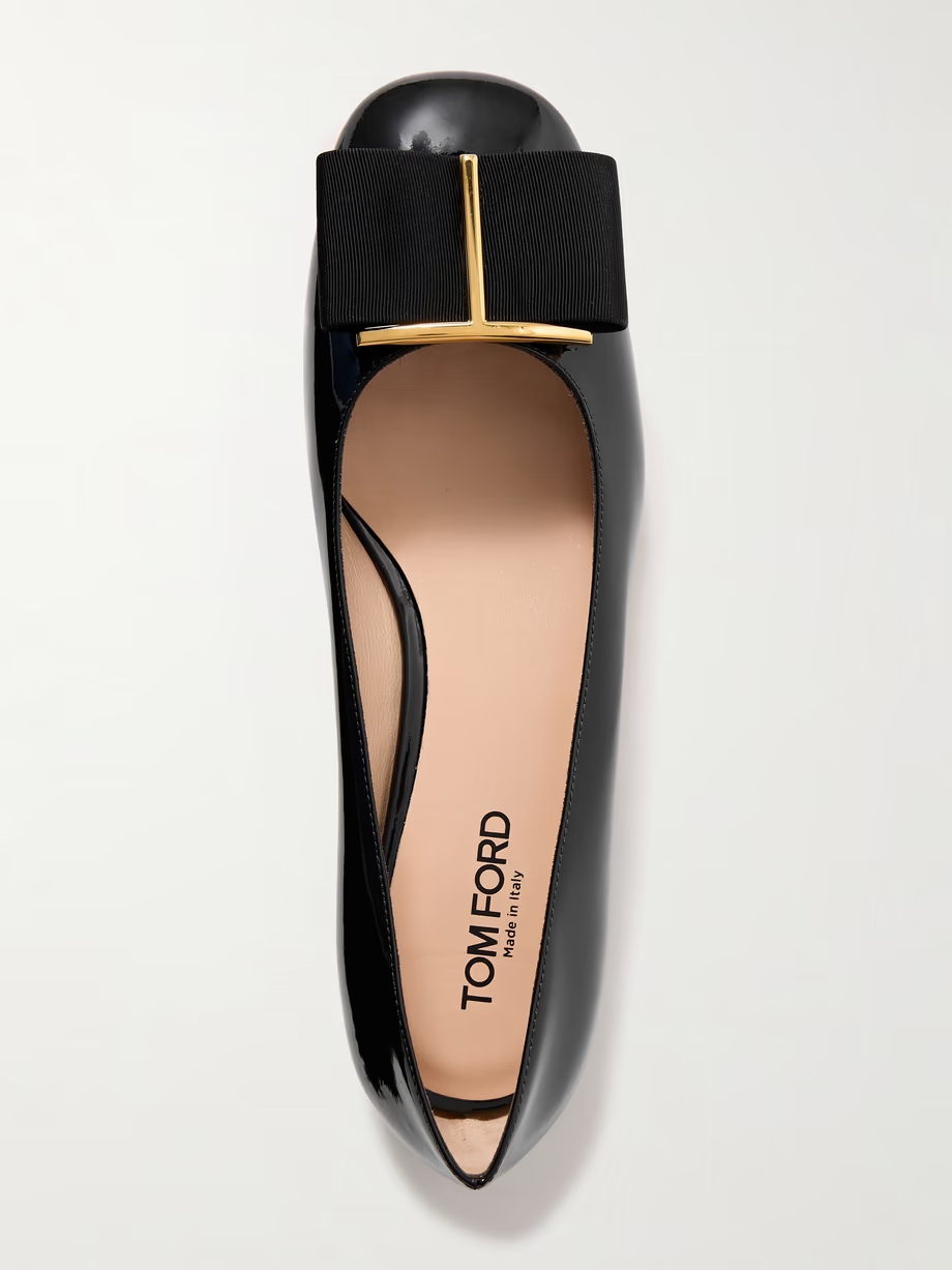 Audrey bow-embellished patent-leather ballet flats Audrey bow-embellished patent-leather ballet flats
