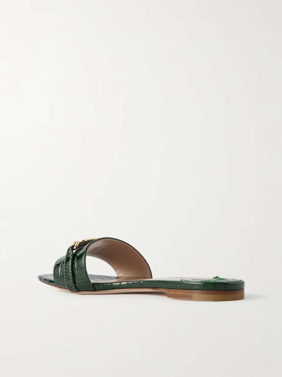 Whitney logo-embellished leather slides Whitney logo-embellished leather slides