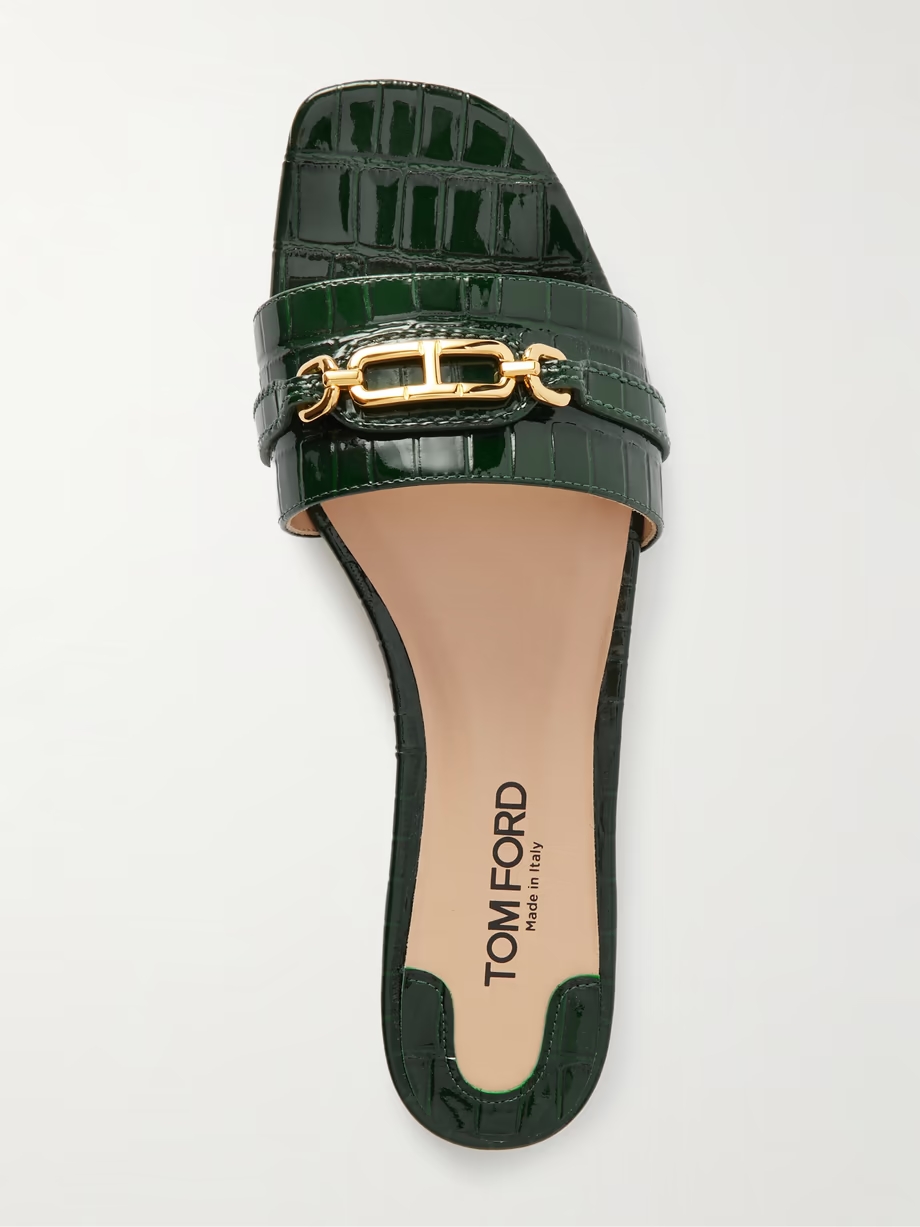 Whitney logo-embellished leather slides Whitney logo-embellished leather slides