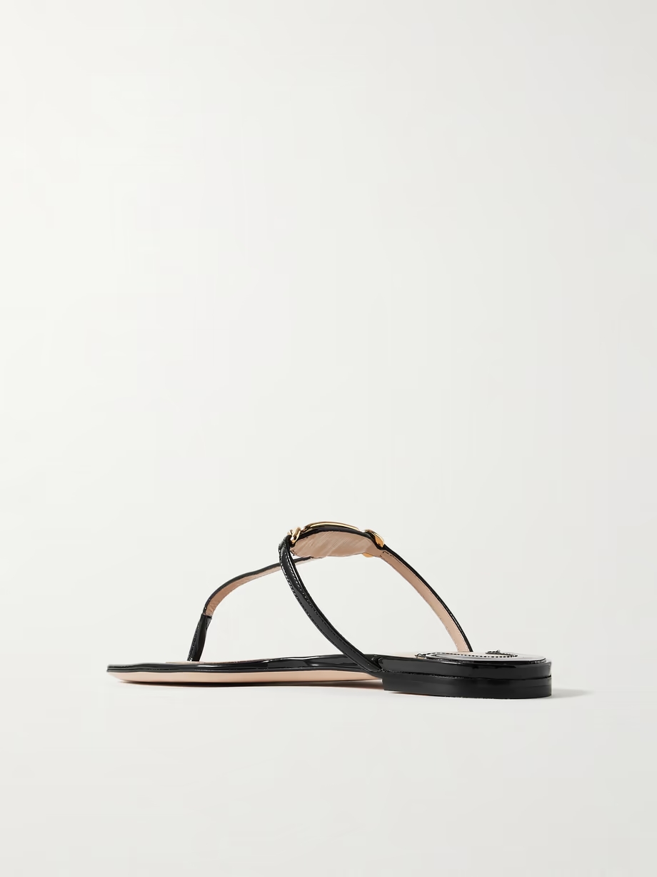 Whitney logo-embellished patent-leather sandals Whitney logo-embellished patent-leather sandals