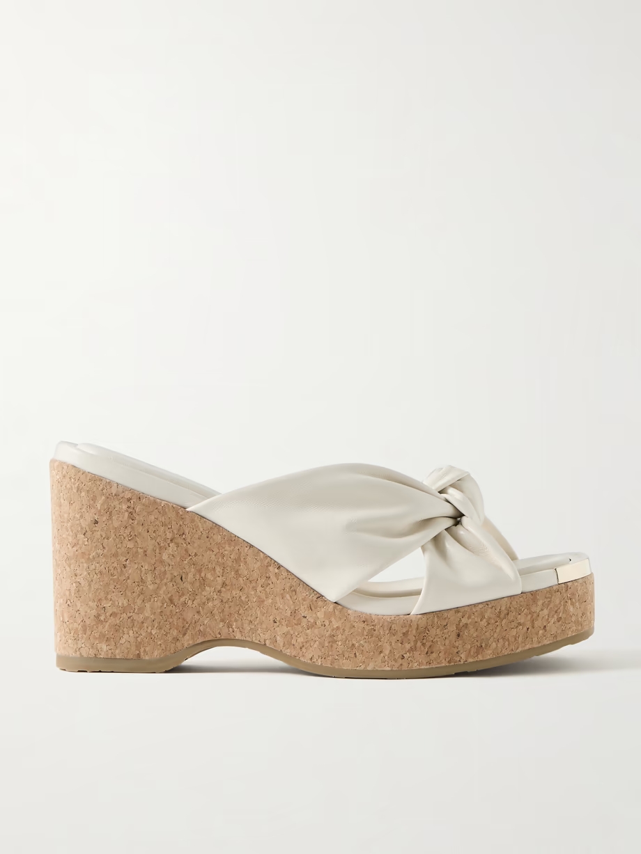 Avenue 110 knotted leather platform wedge mules Avenue 110 knotted leather platform wedge mules